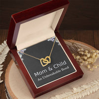 Load image into Gallery viewer, Mom and Child Necklace, Unbreakable Bond Gift for Mom with Heartfelt Message Card, Interlocking Hearts ShineOn Fulfillment
