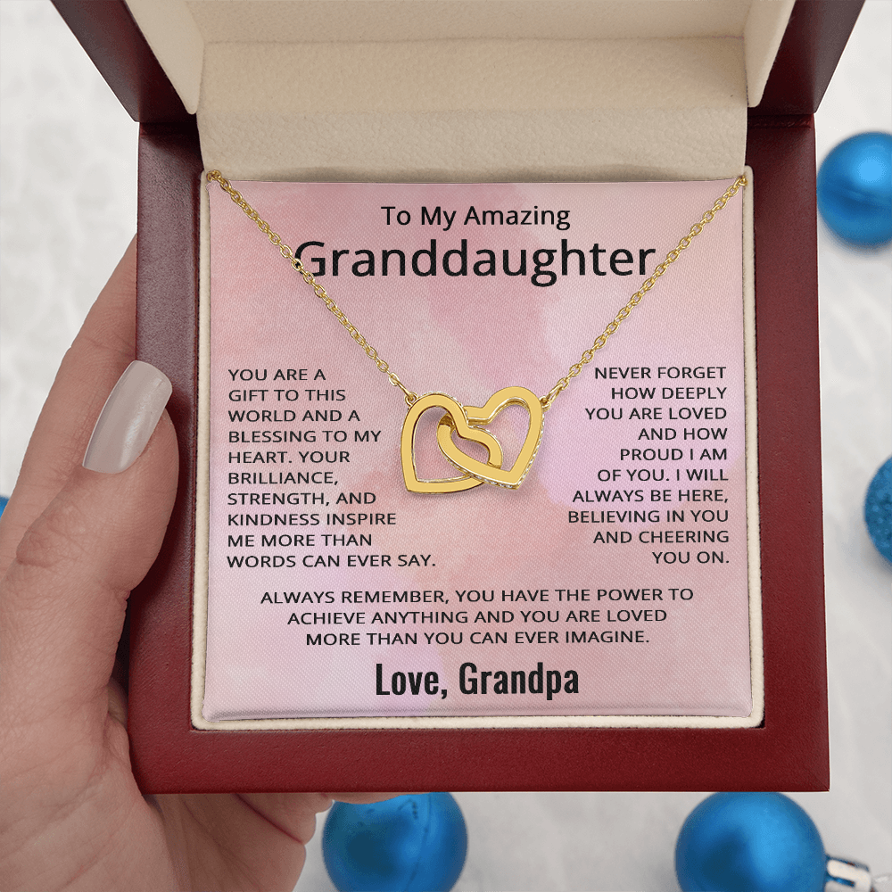 To My Granddaughter Necklace from Grandpa Granddaughter Gift Birthday Christmas from Grandfather