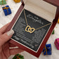 Mother’s Day Gift for Daughter – Interlocking Hearts Necklace with Message Card “To My Daughter”