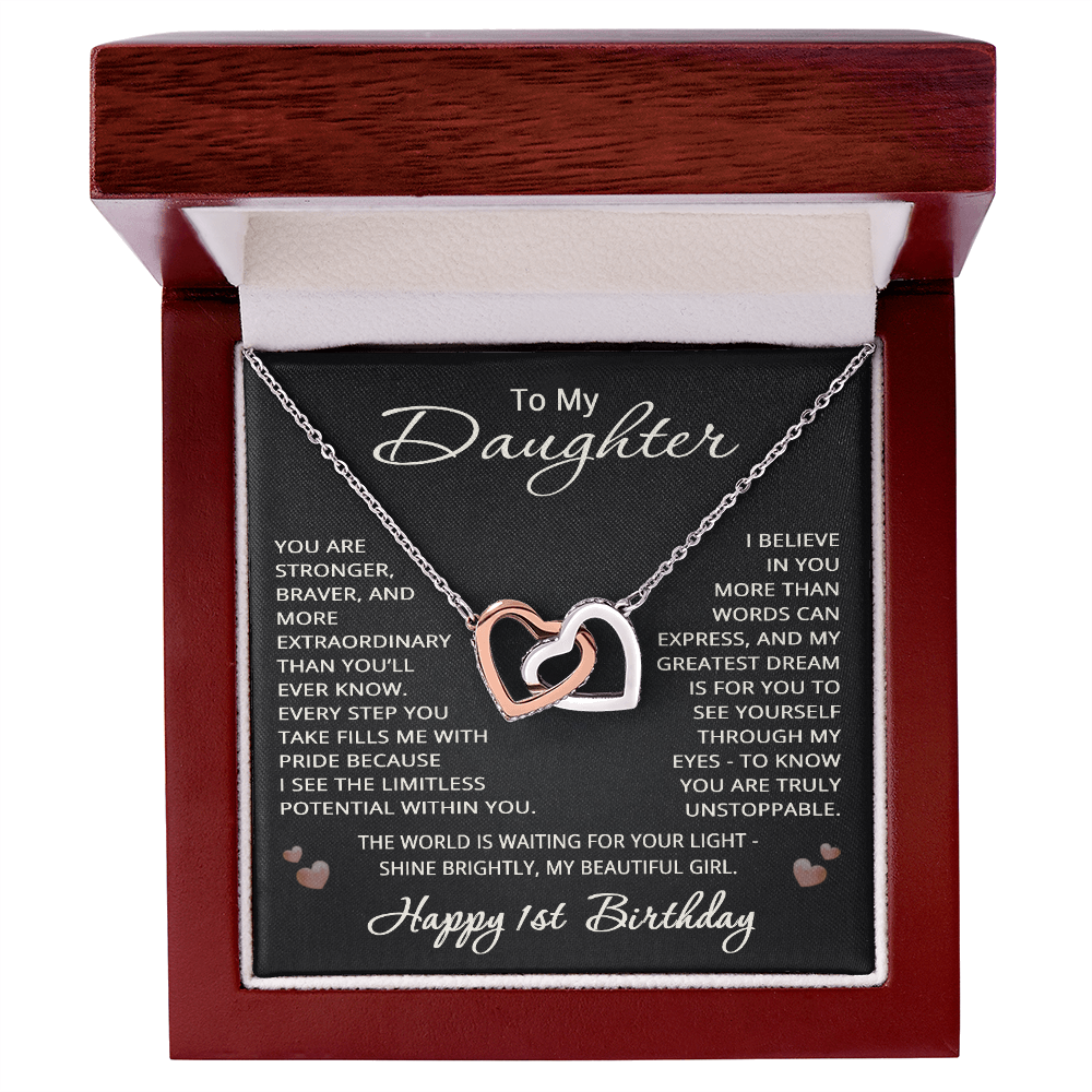 1st Birthday Gifts from Mom Dad for Daughter 1st Birthday Necklace Heart Pendant Jewelry 1 Year Old Birthday