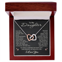 Load image into Gallery viewer, To My Daughter Necklace from Mom Dad I Love You Gift Heart Pendant Jewelry
