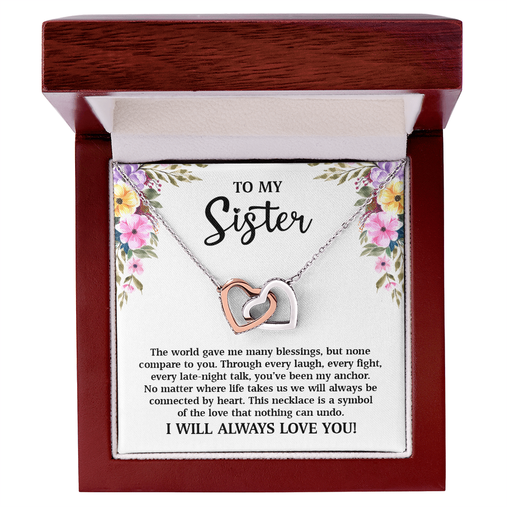 To My Sister Necklace - Sister Birthday Gifts from Sister - Sister Christmas Gifts from Brother