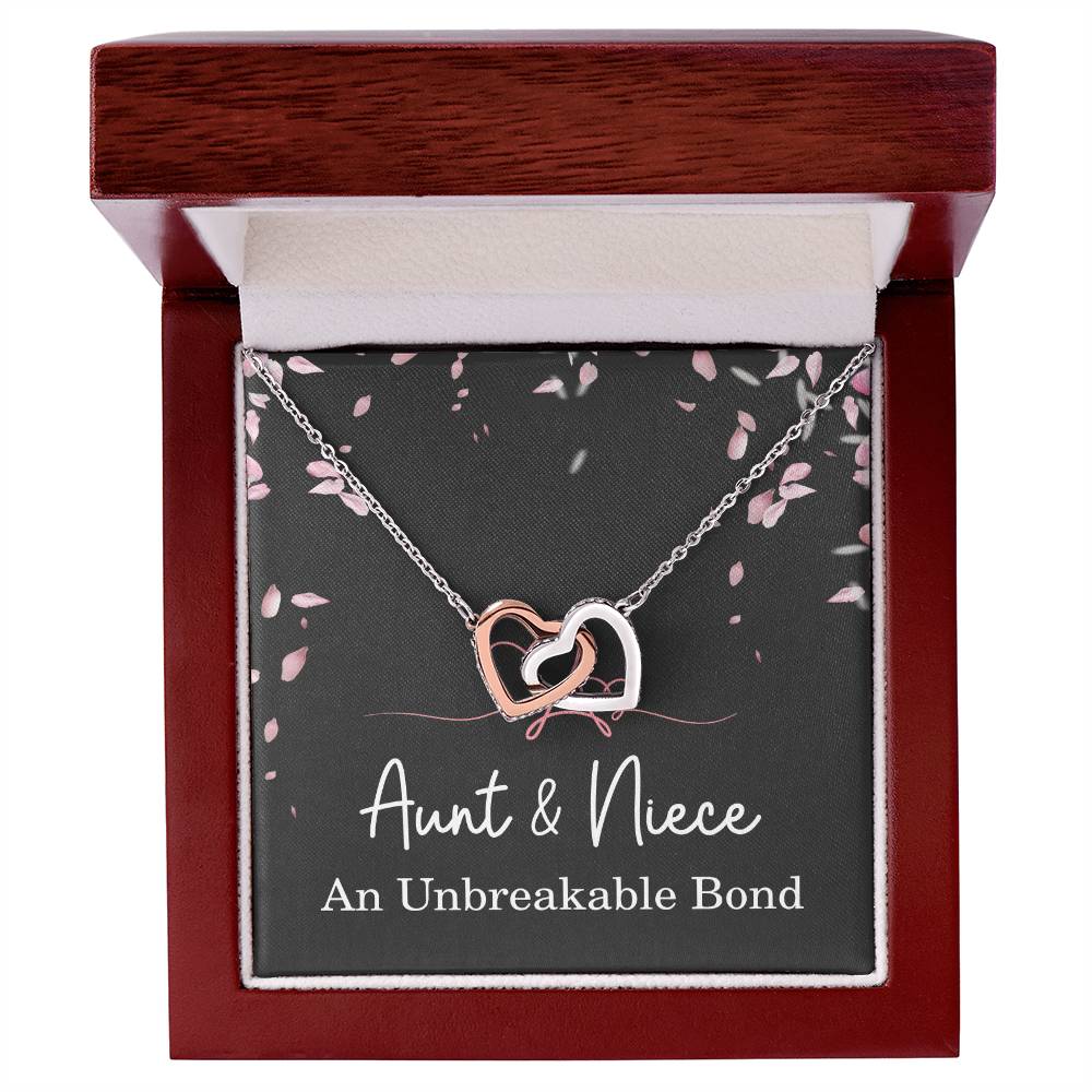 Aunt Niece Necklace, Aunt Niece Gifts, Aunt Niece An Unbreakable Bond, Niece Interlocking Hearts Jewelry for Christmas, Birthdays, and Mother's Day, Unique Gifts for Niece