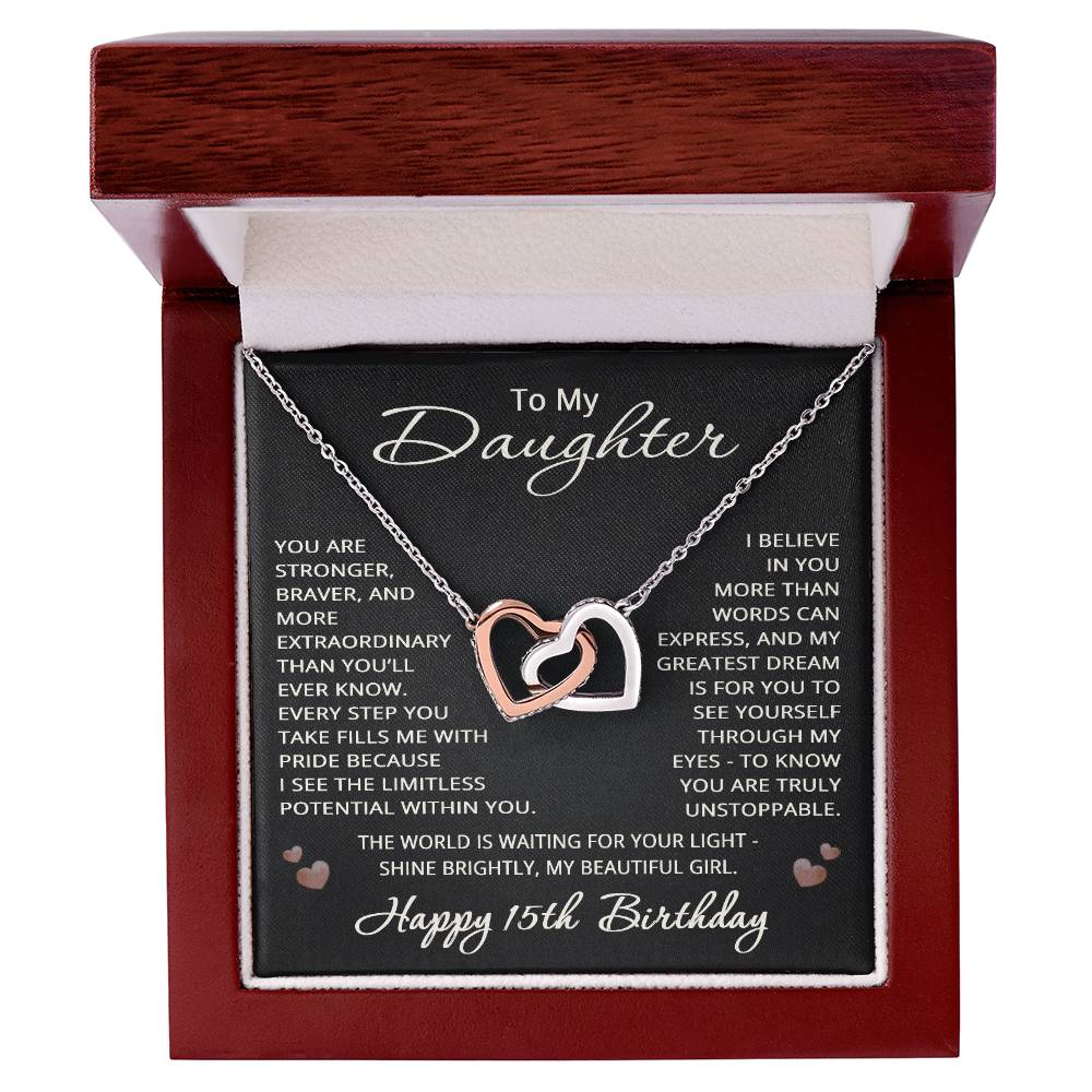 15th Birthday Gifts from Mom Dad for Daughter 15th Birthday Necklace Heart Pendant Jewelry 15 Years Old Birthday