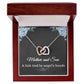 Mom Necklace from Son – Mother’s Day, Birthday, or Christmas Gift – A Link Tied by Angel’s Hands Interlocking Hearts Pendant