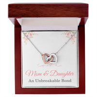 Load image into Gallery viewer, Daughter Gift from Mom, Mom and Daughter Interlocking Hearts Necklace with Heartfelt Message Card ShineOn Fulfillment
