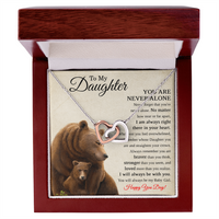 Load image into Gallery viewer, Birthday Jewelry for Daughter - To My Daughter Necklace with Two Hearts Stainless Steel
