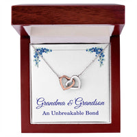 Load image into Gallery viewer, Grandma Gifts from Grandson Grandma Grandson Gifts Grandma Necklace An Unbreakable Bond Grandmother Interlocking Heart Pendant ShineOn Fulfillment
