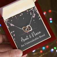 Load image into Gallery viewer, Aunt Niece Necklace, Aunt Niece Gifts, Aunt Niece An Unbreakable Bond, Niece Interlocking Hearts Jewelry for Christmas, Birthdays, and Mother's Day, Unique Gifts for Niece ShineOn Fulfillment
