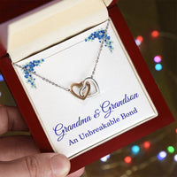 Load image into Gallery viewer, Grandma Gifts from Grandson Grandma Grandson Gifts Grandma Necklace An Unbreakable Bond Grandmother Interlocking Heart Pendant ShineOn Fulfillment
