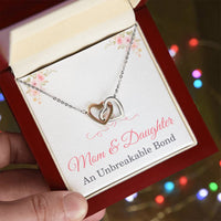 Load image into Gallery viewer, Daughter Gift from Mom, Mom and Daughter Interlocking Hearts Necklace with Heartfelt Message Card ShineOn Fulfillment

