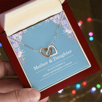 Load image into Gallery viewer, Mother Daughter Necklace with Message Card, Interlocking Hearts Mother Daughter Gift ShineOn Fulfillment
