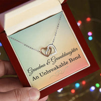 Load image into Gallery viewer, Grandma Granddaughter Necklace Grandma Christmas Gift from Granddaughter Grandma Birthday Gift An Unbreakable Bond Grandma Interlocking Hearts Pendant ShineOn Fulfillment

