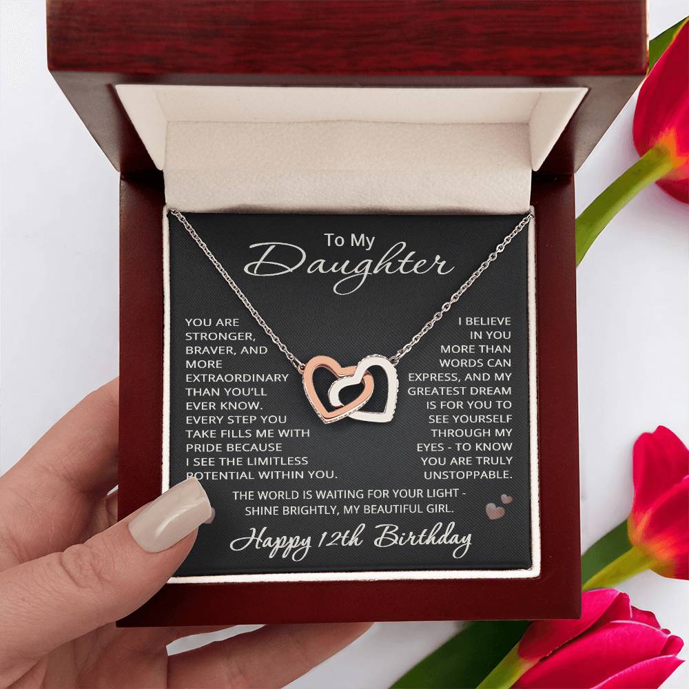 12th Birthday Gifts from Mom Dad for Daughter 12th Birthday Necklace Heart Pendant Jewelry 12 Years Old Birthday