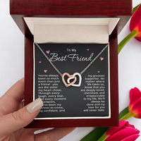 Load image into Gallery viewer, To My Best Friend Necklace Best Friend Christmas Gift Birthday Wedding Sister my Heart Chose Two Heart Pendant Bestie Jewelry BFF Gift Long Distance
