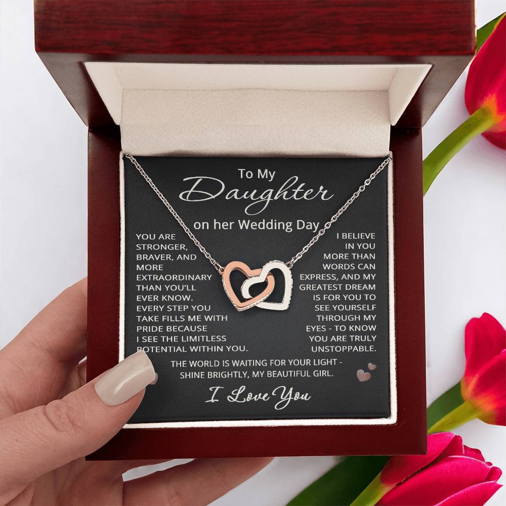 To My Daughter on Her Wedding Day Necklace from Mom Dad Gift