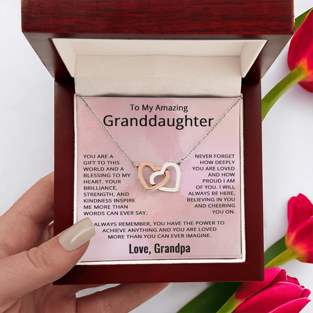 To My Granddaughter Necklace from Grandpa Granddaughter Gift Birthday Christmas from Grandfather