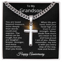 Load image into Gallery viewer, Anniversary Jewelry for Grandson - Stainless Steel Cross Necklace
