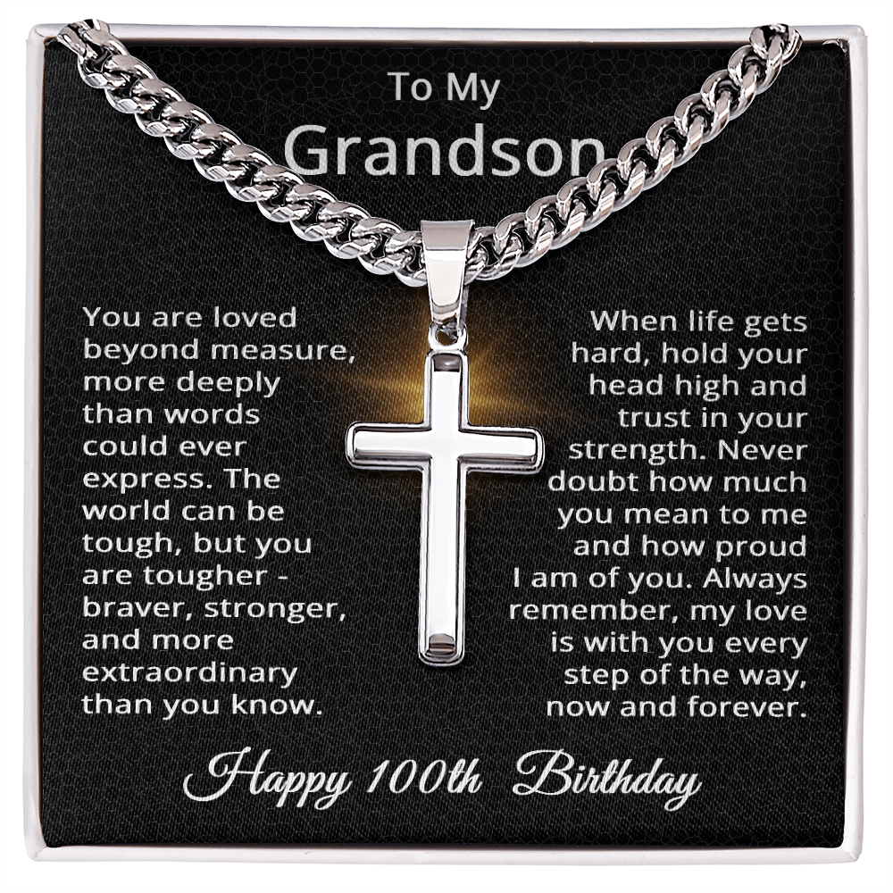 100th Birthday Gifts for Grandson Happy 100th Birthday Necklace Jewelry 100 Years Old Birthday Gift