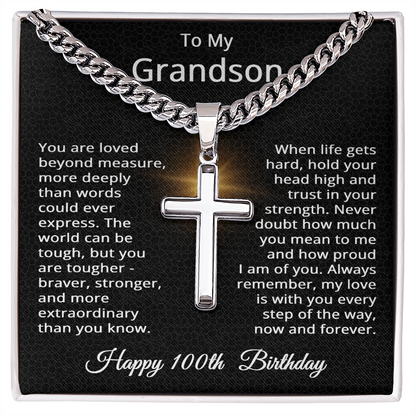 100th Birthday Gifts for Grandson Happy 100th Birthday Necklace Jewelry 100 Years Old Birthday Gift