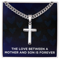 Load image into Gallery viewer, Son Necklace from Mom – Cross Pendant on Cuban Chain for Christmas, Birthday, or Graduation ShineOn Fulfillment
