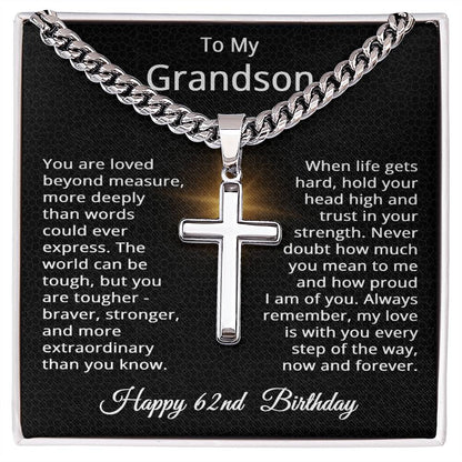 62nd Birthday Gifts for Grandson Happy 62nd Birthday Necklace Jewelry 62 Years Old Birthday Gift