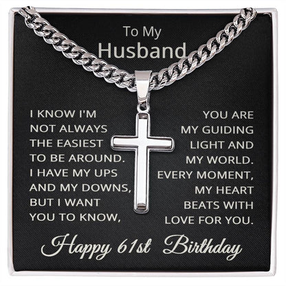 61st Birthday Gifts for Husband Happy 61st Birthday Necklace Jewelry 61 Years Old Birthday Gift