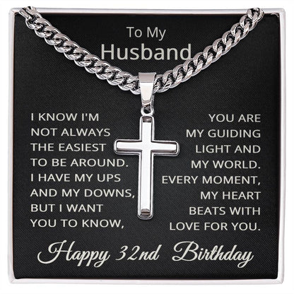 32nd Birthday Gifts for Husband Happy 32nd Birthday Necklace Jewelry 32 Years Old Birthday Gift