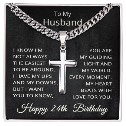 24th Birthday Gifts for Husband Happy 24th Birthday Necklace Jewelry 24 Years Old Birthday Gift