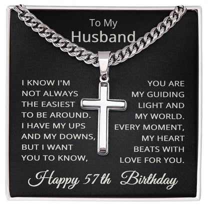 57th Birthday Gifts for Husband Happy 57th Birthday Necklace Jewelry 57 Years Old Birthday Gift