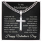 To My Husband Cross Necklace for Men with