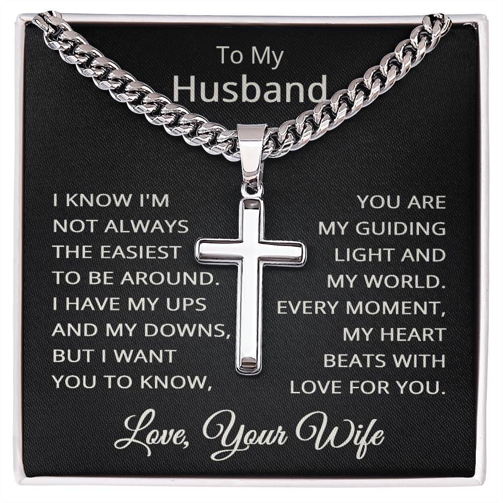To My Husband Cross Necklace