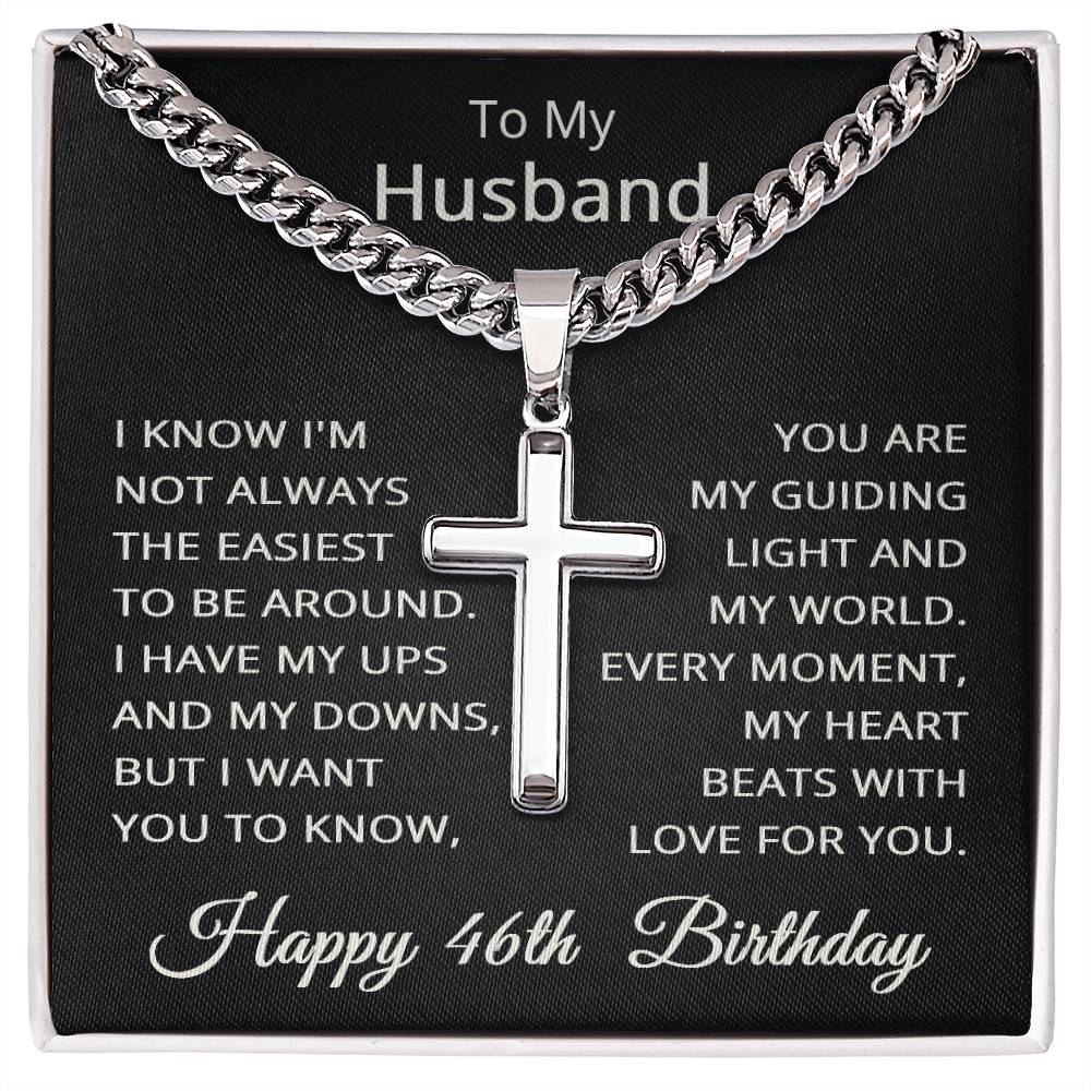 46th Birthday Gifts for Husband Happy 46th Birthday Necklace Jewelry 46 Years Old Birthday Gift