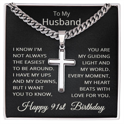 91st Birthday Gifts for Husband Happy 91st Birthday Necklace Jewelry 91 Years Old Birthday Gift