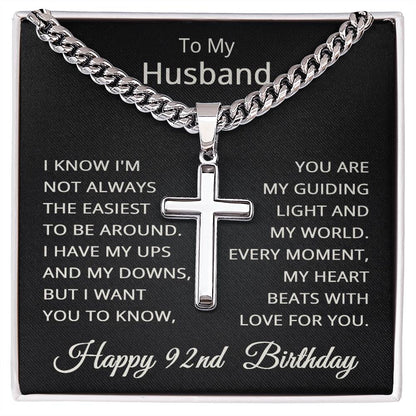 92nd Birthday Gifts for Husband Happy 92nd Birthday Necklace Jewelry 92 Years Old Birthday Gift