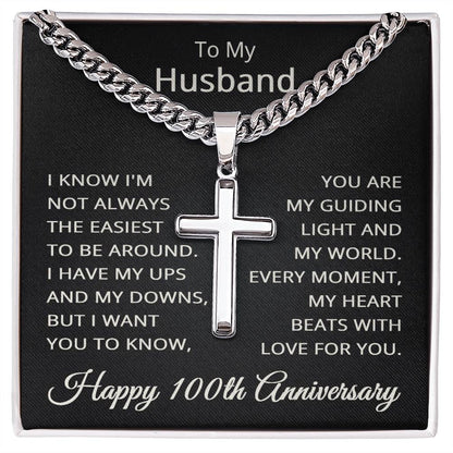 To My Husband Cuban Link with Chain Necklace = Mockup Not for Site