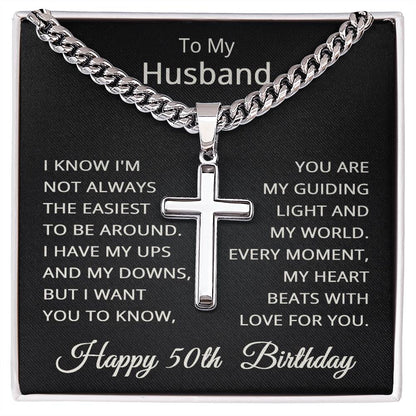 50th Birthday Gifts for Husband Happy 50th Birthday Necklace Jewelry 50 Years Old Birthday Gift