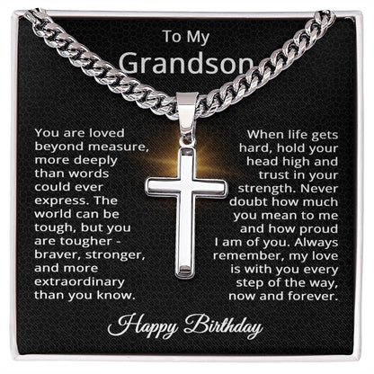 Birthday Gifts for Grandson Adult - Grandson Jewelry - To My Grandson Necklace from Grandma