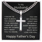 Fathers Day Gift for Husband Happy Fathers Day Necklace with Cross Pendant