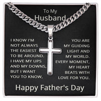 Load image into Gallery viewer, Fathers Day Gift for Husband Happy Fathers Day Necklace with Cross Pendant
