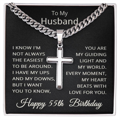 55th Birthday Gifts for Husband Happy 55th Birthday Necklace Jewelry 55 Years Old Birthday Gift