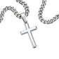 1st Anniversary Necklace for Husband 1 Year Anniversary Jewelry for Him Men Cuban Link Chain with Cross Pendant