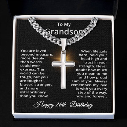 26th Birthday Gifts for Grandson Happy 26th Birthday Necklace Jewelry 26 Years Old Birthday Gift