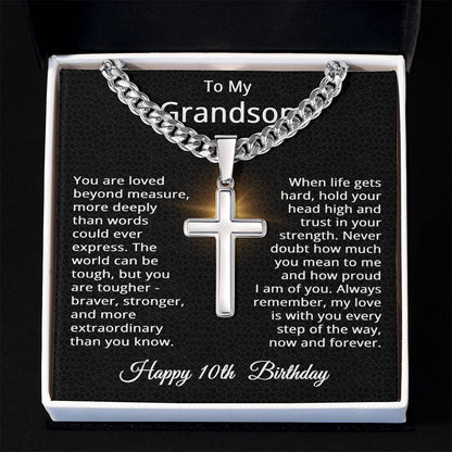 10th Birthday Gifts for Grandson Happy 10th Birthday Necklace Jewelry 10 Years Old Birthday Gift