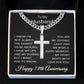 78th Anniversary Necklace for Husband 78 Years Anniversary Jewelry for Him Men Cuban Link Chain with Cross Pendant