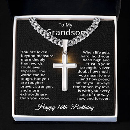 16th Birthday Gifts for Grandson Happy 16th Birthday Necklace Jewelry 16 Years Old Birthday Gift