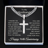 Load image into Gallery viewer, 96th Anniversary Gift for Husband - Cuban Link Cross Chain for Men, Stainless Steel
