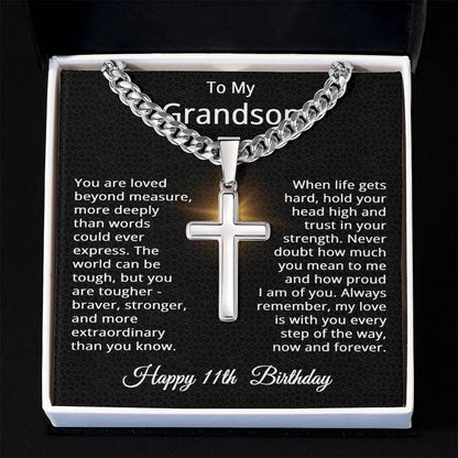 11th Birthday Gifts for Grandson Happy 11th Birthday Necklace Jewelry 11 Years Old Birthday Gift