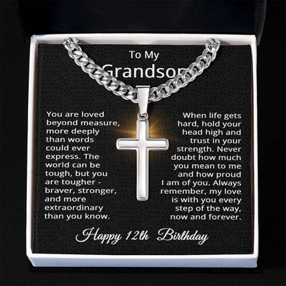 12th Birthday Gifts for Grandson Happy 12th Birthday Necklace Jewelry 12 Years Old Birthday Gift
