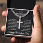 To My Husband Cross Necklace for Men with